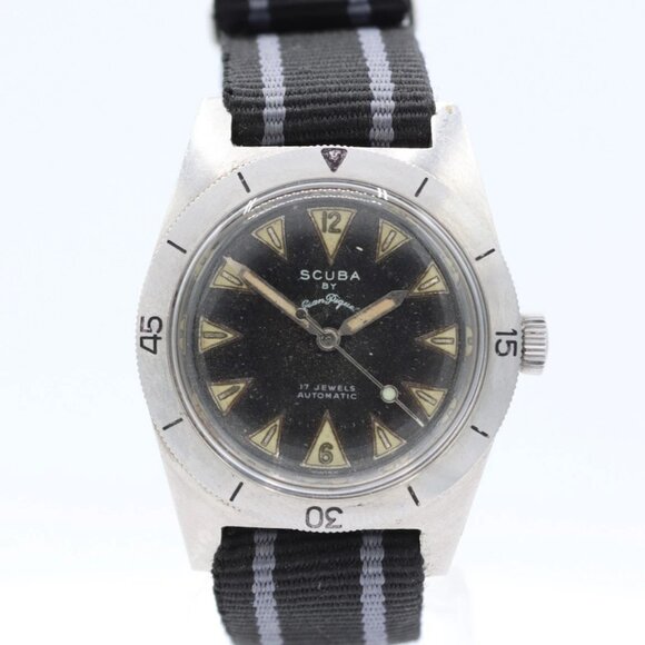 Vintage 36mm Scuba by Jean Piquet Skin Diver Men's Automatic Wristwatch Steel - Picture 1 of 7